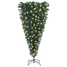 Inverted artificial Christmas tree with LEDs and balls 210 cm by vidaXL, Christmas trees - Ref: Foro24-3078017, Price: 104,74...