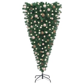 Umgedrehter künstlicher Weihnachtsbaum mit LEDs und Kugeln 210 cm von vidaXL, Weihnachtsbäume - Ref: Foro24-3078058, Preis: 1...