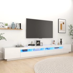 Mueble para TV con luces LED blanco brillante 300x35x40 cm de vidaXL, Muebles TV - Ref: Foro24-3081930, Precio: 276,99 €, Des...