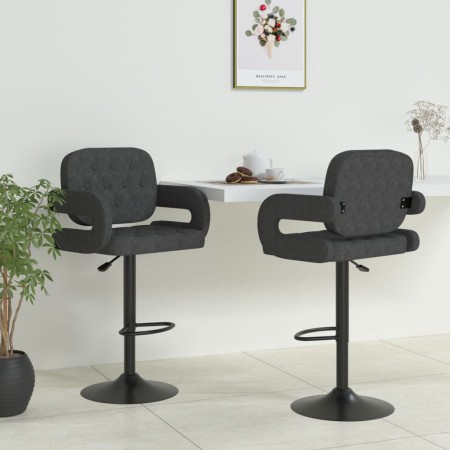 Kitchen stools 2 units dark gray fabric by vidaXL, Kitchen stools - Ref: Foro24-335618, Price: 187,82 €, Discount: %