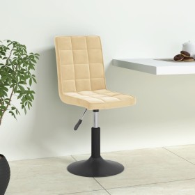 Cream Velvet Swivel Dining Chair by vidaXL, dining chairs - Ref: Foro24-335729, Price: 78,99 €, Discount: %