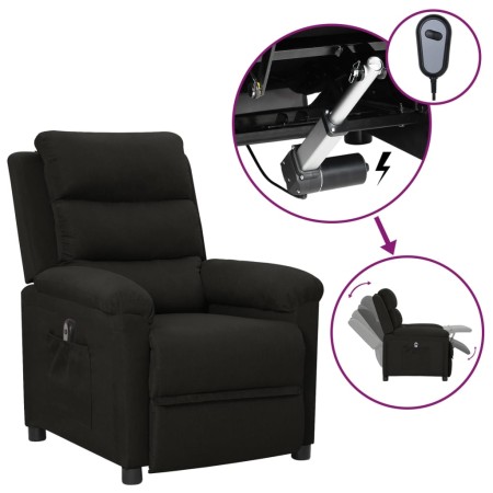 Sillón reclinable eléctrico de tela negro de vidaXL, Sillones - Ref: Foro24-3098965, Precio: 238,99 €, Descuento: %