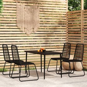 5-teiliges Essgruppenset für den Garten in Schwarz von vidaXL, Gartensets - Ref: Foro24-3099097, Preis: 368,99 €, Rabatt: %