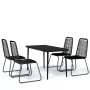 5-piece black garden dining set by vidaXL, Garden sets - Ref: Foro24-3099097, Price: 368,99 €, Discount: %