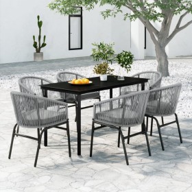 Juego de comedor de jardín 7 piezas ratán sintético gris de vidaXL, Conjuntos de jardín - Ref: Foro24-3099236, Precio: 653,99...