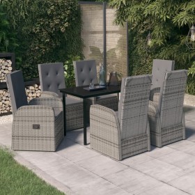 7-piece garden dining set with gray cushions by vidaXL, Garden sets - Ref: Foro24-3099476, Price: 1,00 €, Discount: %