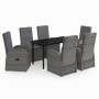 7-piece garden dining set with gray cushions by vidaXL, Garden sets - Ref: Foro24-3099476, Price: 1,00 €, Discount: %