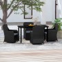 5-teiliges Garten-Esszimmer-Set mit schwarzen Kissen von vidaXL, Gartensets - Ref: Foro24-3099531, Preis: 662,10 €, Rabatt: %