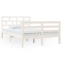 Estructura cama doble pequeña madera maciza blanco 120x190 cm de vidaXL, Camas y somieres - Ref: Foro24-3101254, Precio: 146,...