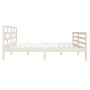 Estructura cama doble pequeña madera maciza blanco 120x190 cm de vidaXL, Camas y somieres - Ref: Foro24-3101254, Precio: 146,...