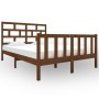 Honey brown solid pine wood bed frame 135x190 cm by vidaXL, Beds and slatted bases - Ref: Foro24-3101326, Price: 182,99 €, Di...