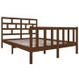 Honey brown solid pine wood bed frame 135x190 cm by vidaXL, Beds and slatted bases - Ref: Foro24-3101326, Price: 182,99 €, Di...