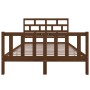 Honey brown solid pine wood bed frame 135x190 cm by vidaXL, Beds and slatted bases - Ref: Foro24-3101326, Price: 182,99 €, Di...