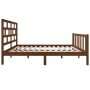 Honey brown solid pine wood bed frame 135x190 cm by vidaXL, Beds and slatted bases - Ref: Foro24-3101326, Price: 182,99 €, Di...