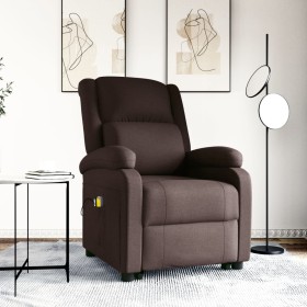 Silla de masaje elevable de tela marrón oscuro de vidaXL, Sillones de masaje eléctricos - Ref: Foro24-3110983, Precio: 409,99...