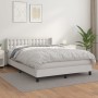 Box spring bed with white synthetic leather mattress 140x190 cm by vidaXL, Beds and slatted bases - Ref: Foro24-3130776, Pric...