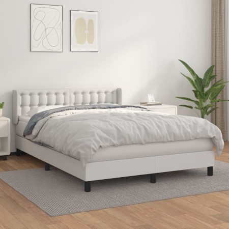 Boxspringbett mit weißer Kunstledermatratze 140x190 cm von vidaXL, Betten und Lattenroste - Ref: Foro24-3130776, Preis: 465,6...