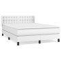 Box spring bed with white synthetic leather mattress 140x190 cm by vidaXL, Beds and slatted bases - Ref: Foro24-3130776, Pric...