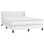 Box spring bed with white synthetic leather mattress 140x190 cm by vidaXL, Beds and slatted bases - Ref: Foro24-3130776, Pric...