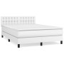 Box spring bed with white synthetic leather mattress 140x190 cm by vidaXL, Beds and slatted bases - Ref: Foro24-3141120, Pric...