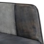 Mecedora con taburete cuero auténtico y lona gris de vidaXL, Mecedoras - Ref: Foro24-339709, Precio: 123,75 €, Descuento: %