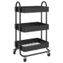 Kitchen cart 3 levels black steel 43x34x79 cm by vidaXL, Cars and islands - Ref: Foro24-335865, Price: 52,70 €, Discount: %