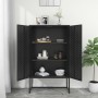 Black steel sideboard 80x35x135 cm by vidaXL, Lockers and storage cabinets - Ref: Foro24-335874, Price: 209,73 €, Discount: %