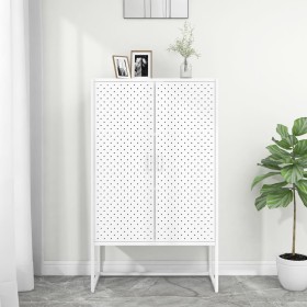 White steel sideboard 80x35x135 cm by vidaXL, Lockers and storage cabinets - Ref: Foro24-335875, Price: 209,99 €, Discount: %