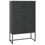 Black steel sideboard 80x35x135 cm by vidaXL, Lockers and storage cabinets - Ref: Foro24-335877, Price: 212,97 €, Discount: %