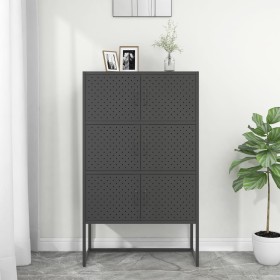 Anthracite steel sideboard 80x35x135 cm by vidaXL, Lockers and storage cabinets - Ref: Foro24-335879, Price: 217,99 €, Discou...