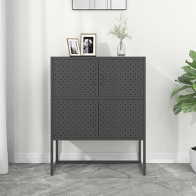 Anthracite steel sideboard 80x35x100 cm by vidaXL, Lockers and storage cabinets - Ref: Foro24-335882, Price: 172,99 €, Discou...