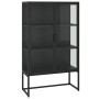 Steel and black tempered glass sideboard 80x35x135 cm by vidaXL, Lockers and storage cabinets - Ref: Foro24-335883, Price: 26...