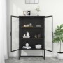 Steel and black tempered glass sideboard 80x35x135 cm by vidaXL, Lockers and storage cabinets - Ref: Foro24-335883, Price: 26...