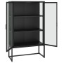 Steel and black tempered glass sideboard 80x35x135 cm by vidaXL, Lockers and storage cabinets - Ref: Foro24-335883, Price: 26...