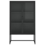 Steel and black tempered glass sideboard 80x35x135 cm by vidaXL, Lockers and storage cabinets - Ref: Foro24-335883, Price: 26...