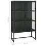 Steel and black tempered glass sideboard 80x35x135 cm by vidaXL, Lockers and storage cabinets - Ref: Foro24-335883, Price: 26...