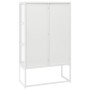 Steel and white tempered glass sideboard 80x35x135 cm by vidaXL, Lockers and storage cabinets - Ref: Foro24-335884, Price: 24...