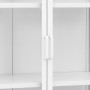 Steel and white tempered glass sideboard 80x35x135 cm by vidaXL, Lockers and storage cabinets - Ref: Foro24-335884, Price: 24...