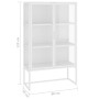 Steel and white tempered glass sideboard 80x35x135 cm by vidaXL, Lockers and storage cabinets - Ref: Foro24-335884, Price: 24...