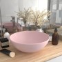 Matte pink ceramic round bathroom sink