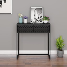 Black steel console table 72x35x75 cm by vidaXL, Side tables - Ref: Foro24-335889, Price: 136,31 €, Discount: %