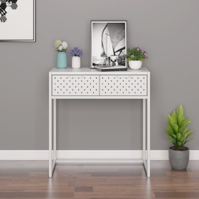 White steel console table 72x35x75 cm by vidaXL, Side tables - Ref: Foro24-335890, Price: 122,32 €, Discount: %