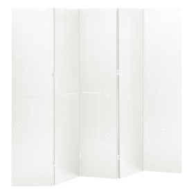 5-panel white steel room divider screen 200x180 cm by vidaXL, Room dividers - Ref: Foro24-335902, Price: 216,99 €, Discount: %