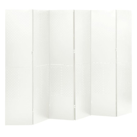 Divider screen with 6 panels white steel 240x180 cm by vidaXL, Room dividers - Ref: Foro24-335905, Price: 237,26 €, Discount: %