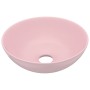 Lavabo de cuarto de baño redondo cerámica rosa mate de vidaXL, Lavabos - Ref: Foro24-146977, Precio: 55,50 €, Descuento: %