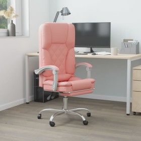 Pink synthetic leather massage reclining office chair by vidaXL, Office chairs - Ref: Foro24-349691, Price: 140,99 €, Discoun...