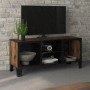 Rustikale TV-Möbel aus braunem Metall und MDF 105x36x47 cm von vidaXL, TV-Möbel - Ref: Foro24-335909, Preis: 88,32 €, Rabatt: %