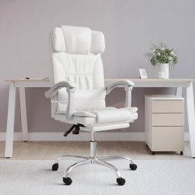 Silla de oficina reclinable cuero sintético blanco de vidaXL, Sillas de oficina - Ref: Foro24-349738, Precio: 132,99 €, Descu...