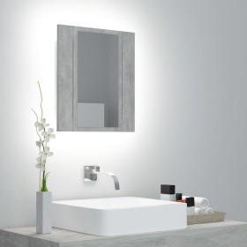 Armario espejo baño luz LED acrílico gris hormigón 40x12x45 cm de vidaXL, Tocadores de baño - Ref: Foro24-804952, Precio: 35,...