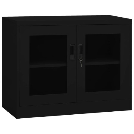 Büroschrank aus schwarzem Stahl 90x40x70 cm von vidaXL, Schließfächer und Lagerschränke - Ref: Foro24-335928, Preis: 137,13 €...